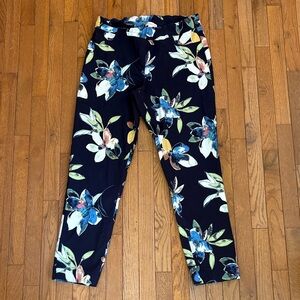 Coldwater Creek Navy Floral Ankle Pants